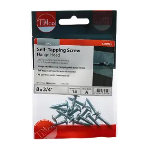 TIMCO Self-Tapping Flange Head Silver Screws - 8 x 3/4