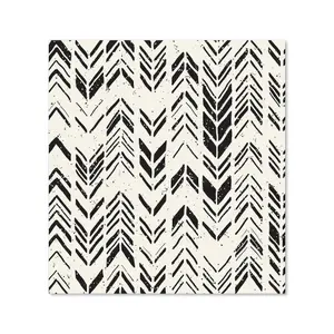 Hand Drawn Chevron Pattern Premium Glass Kitchen Splashback W600mm x H650mm