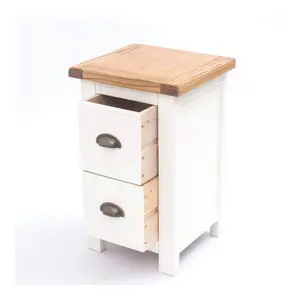 Lovere 2 Drawer Petite Bedside Table Brass Cup Handle