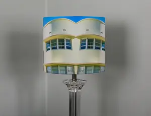 Pastel coloured Art Deco architecture (Ceiling & Lamp Shade) / 45cm x 26cm / Ceiling Shade