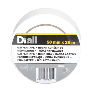 Diall White Duct Tape (L)25m (W)50mm