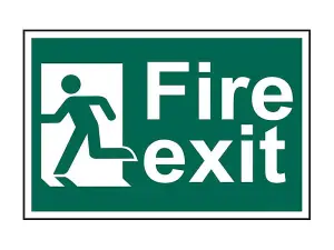 Scan 1508 Fire Exit Man Running Left - PVC Safety Sign 300 x 200mm SCA1508