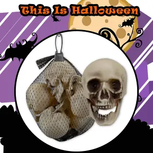 Halloween Skulls Decoration Pack Trick or Treat Party 17cm White