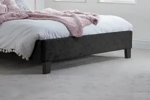 Birlea Berlin King Bed Black Crushed Velvet