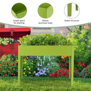 Costway Raised Garden Bed Outdoor Planter Box W/ Drainage Holes Galvanized Flower Stand