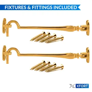 XFORT 100mm Polished Brass Cabin Hook