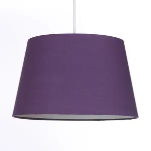 Plum Tapered Drum Shade for Ceiling and Table Lamp 14 Inch Shade