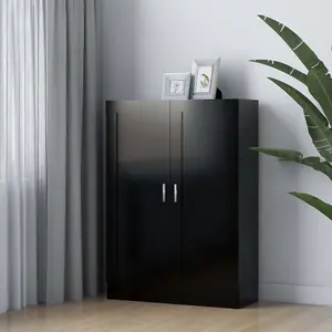 Berkfield Book Cabinet Black 82.5x30.5x115 cm Engineered Wood