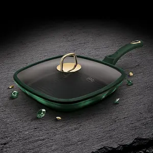 Berlinger Haus 28cm Width Square Grill Frying Pan Emerald with Lid