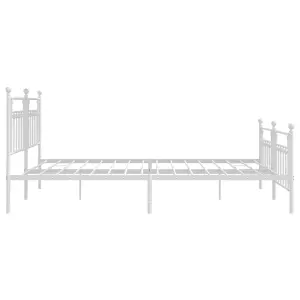 Berkfield Metal Bed Frame with Headboard and Footboard White 200x200 cm