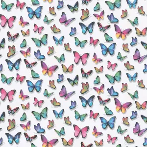 Erismann Multicoloured Butterfly Wallpaper Textured Vinyl Pink Purple 30000-17