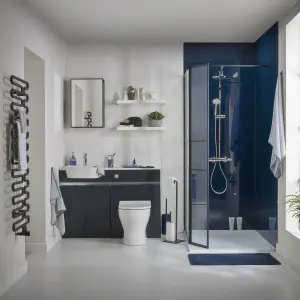 Lismore Standard Matt Indigo blue Double Freestanding Bathroom Cabinet (H) 820mm (W) 600mm