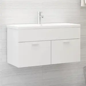 Berkfield Sink Cabinet White 90x38.5x46 cm Engineered Wood