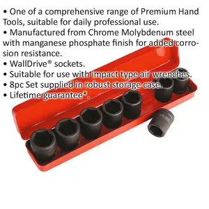 Premium 8 Piece Impact Socket Set - 3/4 Inch Drive for High Torque Applications