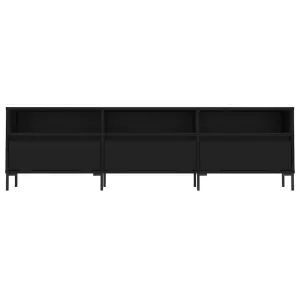 Berkfield TV Cabinet Black 150x30x44.5 cm Engineered Wood