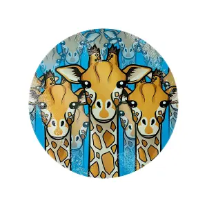 Grindstore Giraffe Tribe Gl Chopping Board Blue/Yellow/Black (One Size)