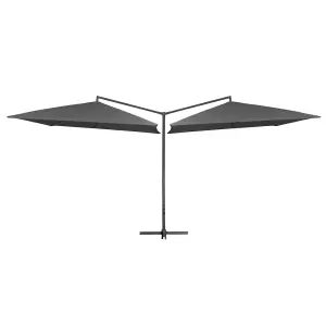 Berkfield Double Parasol with Steel Pole 250x250 cm Anthracite