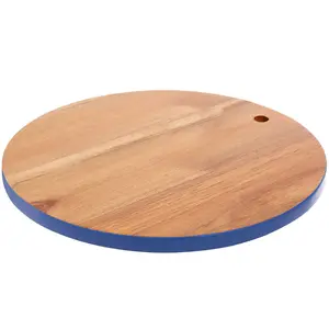 Interiors by Premier Socorro Round Blue Edge Chopping Board