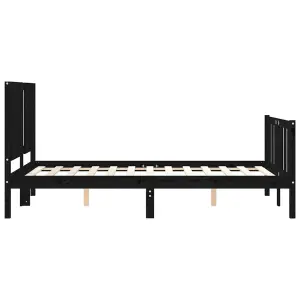 Berkfield Bed Frame with Headboard Black 120x200 cm Solid Wood