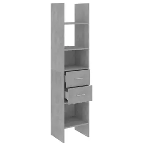 Berkfield Book Cabinet Concrete Grey 40x35x180 cm Engineered Wood