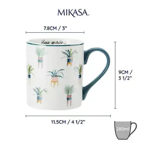 Mikasa Plant 280ml Straight-Sided Mug