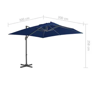 Berkfield Cantilever Umbrella with Aluminium Pole 3x3 m Azure Blue