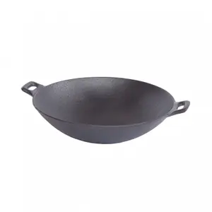 Oypla 30cm Cast Iron Non Stick Wok Skillet Frying Cooking Pan