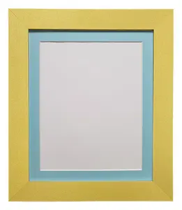 Metro Gold Frame with Blue Mount for Image Size 50 x 40 CM