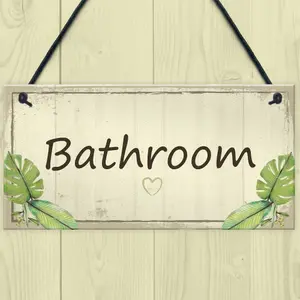 Red Ocean Bathroom Sign Men And Women Bathroom Loo Toilet Door Sign Shabby Chic Wall Plaque Home Decor