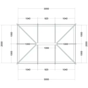 Atlas Black Regular Roof lantern with Self Clean Solar Blue glass, (L)3m (W)2m (H)570mm