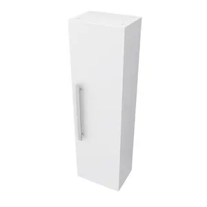 Rinse Bathrooms 1200mm Gloss White Painting Wall Mounted Tall Unit Bathroom Storage Cabinet Unit Flat Packed