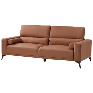 3 Seater Faux Leather Sofa Brown ANGE