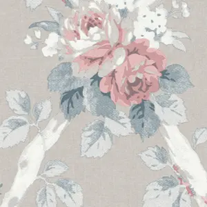 Laura Ashley Elwyn Done Grey Floral Smooth Wallpaper