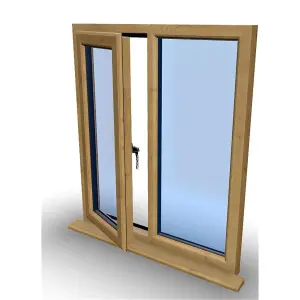 995mm (W) x 995mm (H) Wooden Stormproof Window - 1/2 Left Opening Window - Toughened Safety Glass