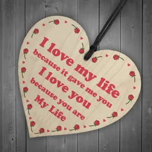 Valentines Day Anniversary Gift For Him Her Wood Heart Love Gift For Men Women