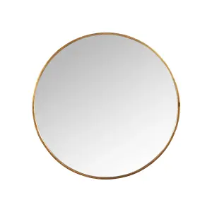 Melody Maison Large Round Gold Framed Wall Mirror 80cm x 80cm