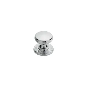 Smooth Ringed Cupboard Door Knob 28mm Dia Polished Chrome Cabinet Handle