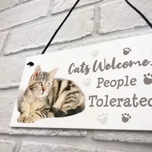 Red Ocean Cat Signs For Home Funny Hanging Cat House Sign Animal Cat Lover Gifts