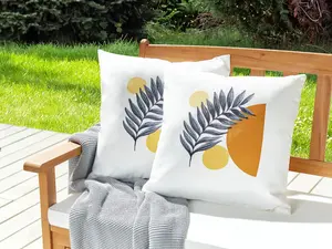 Set of 2 Outdoor Cushions VIOZENE White