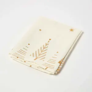 Homescpaes Gold Tree Christmas Table Cloth, 132 x 228 cm