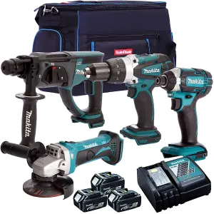 Makita 4 Piece 18V Li-ion Kit 3 x 5.0Ah Batteries & Charger MAKDEAL-69M