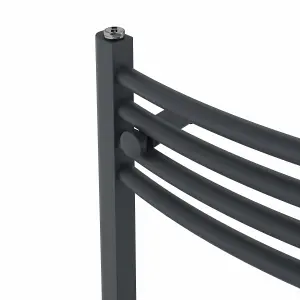 Right Radiators 1400x500 mm Curved Heated Towel Rail Radiator Bathroom Ladder Warmer Anthracite