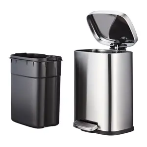 Kitchen Rubbish Bin 5 Litre Soft Close Stainless Steel Waste Bin