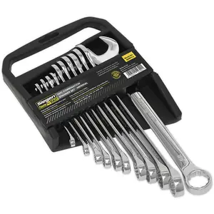 11-Piece Slim Handled Combination Spanner Set with 12 Point Imperial Heads