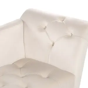 Velvet Chaise Lounge Cream Beige NANTILLY