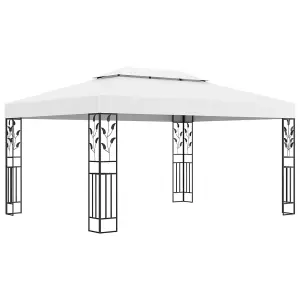 Berkfield Gazebo with Double Roof 3x4 m White