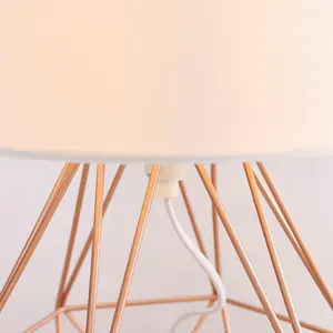 Haigler Metal Table Lamp Copper / White / LED Bulb