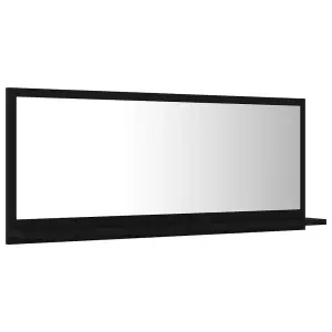 Berkfield Bathroom Mirror Black 90x10.5x37 cm Engineered Wood