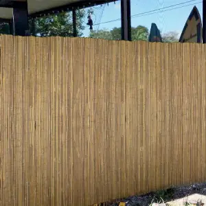 Bamboo Slat Screening Fence Roll Natural Bamboo Privacy Garden Wind Outdoor Sun Protection Shield Panel (1.8m x 4m)