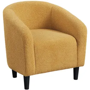 Yaheetech Boucle Upholstered Arm Chair Sofa Chair - Yellow